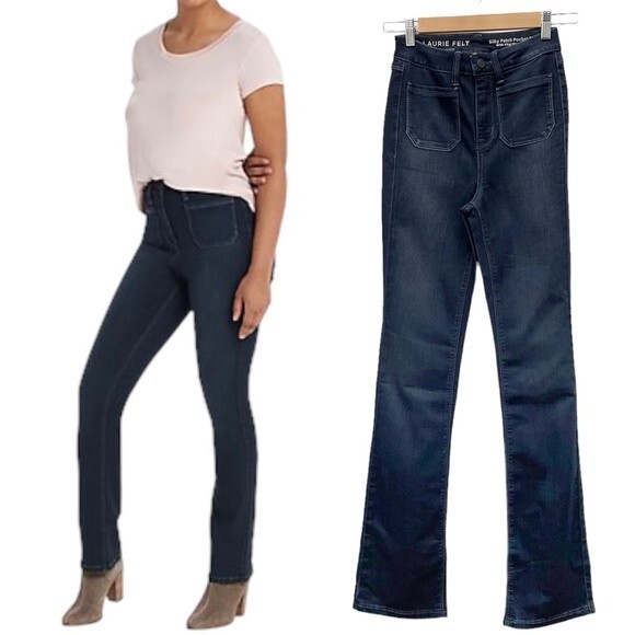 Laurie Felt Silky Patch Pocket Baby Bell High Waist Dark Wash Jeans Size XXS | 2 - Picture 1 of 14